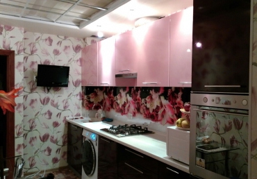 Кухня баклажан+розовый
