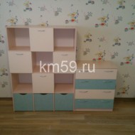 Стеллаж для игрушек и комод на 4 ящика дуб молочный/крем/океания 20 650 рублей